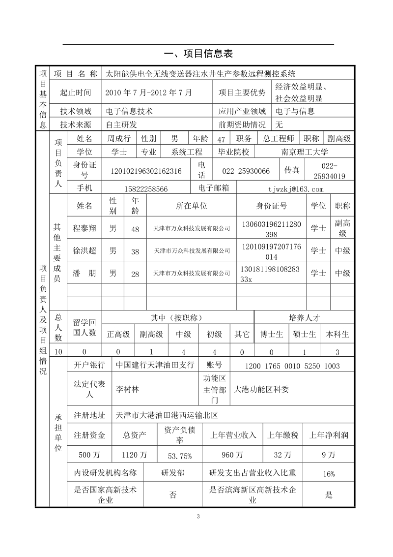 太阳能供电全无线变送器注水井生产参数远程测控系统高新技术企业培育资金项目申请书.doc_第3页