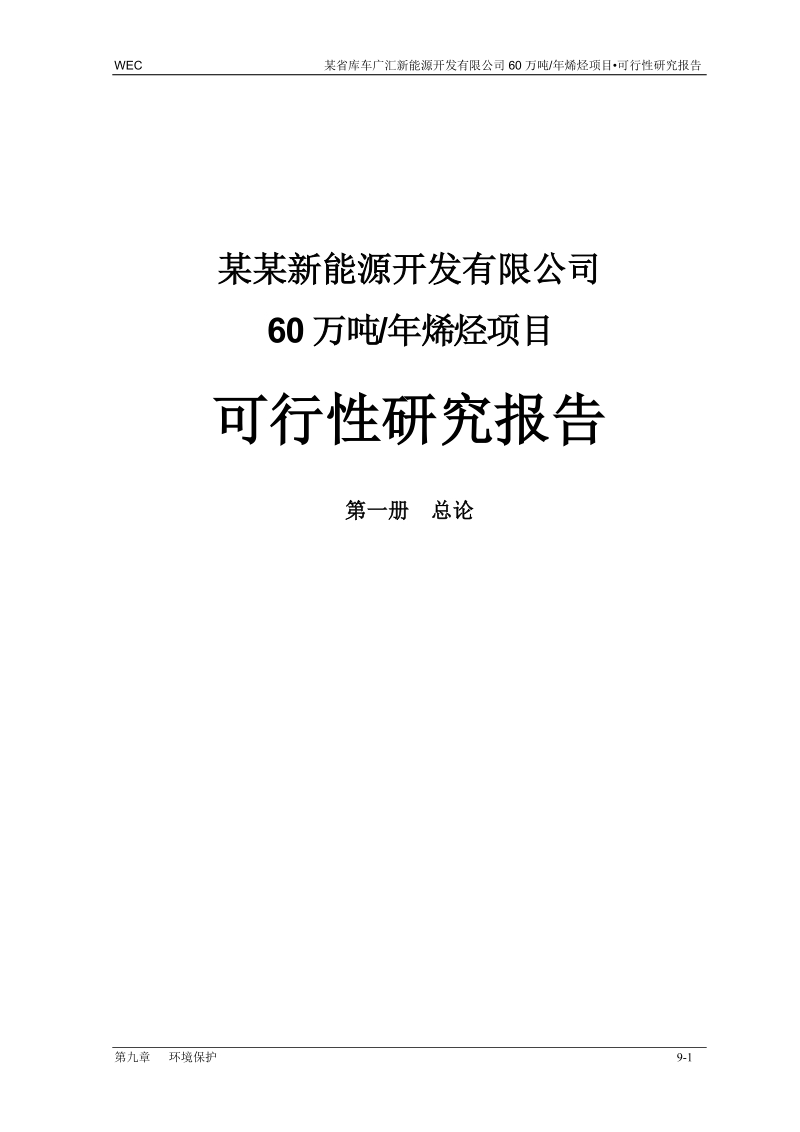 年产60万吨烯烃项目可行性研究报告代项目建议书.doc_第1页