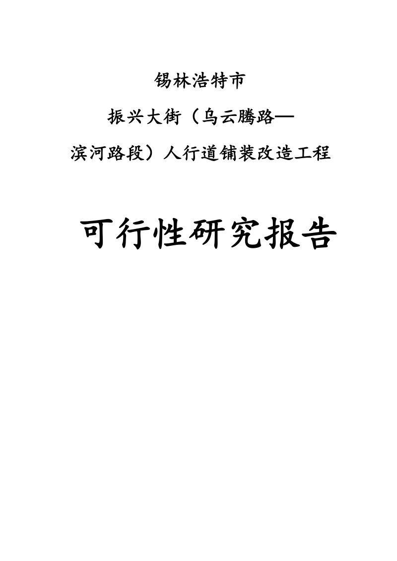 振兴大街人行道铺装改造工程可行性研究报告.doc_第1页