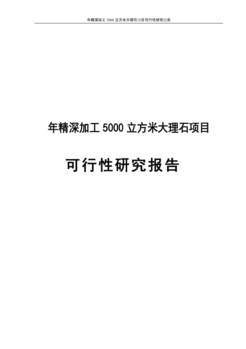 年精深加工5000立方米大理石材建设项目可行性研究报告.doc_第1页