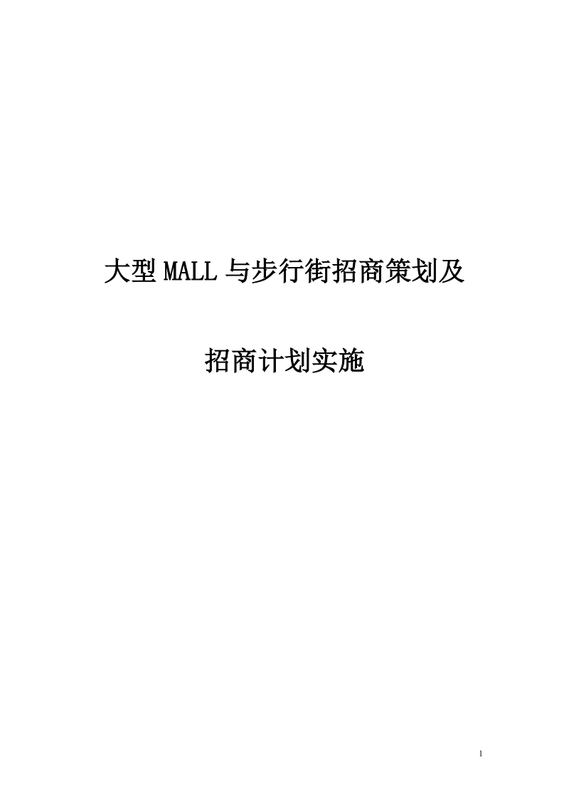 大型mall与步行街招商策划及招商计划实施.doc_第1页