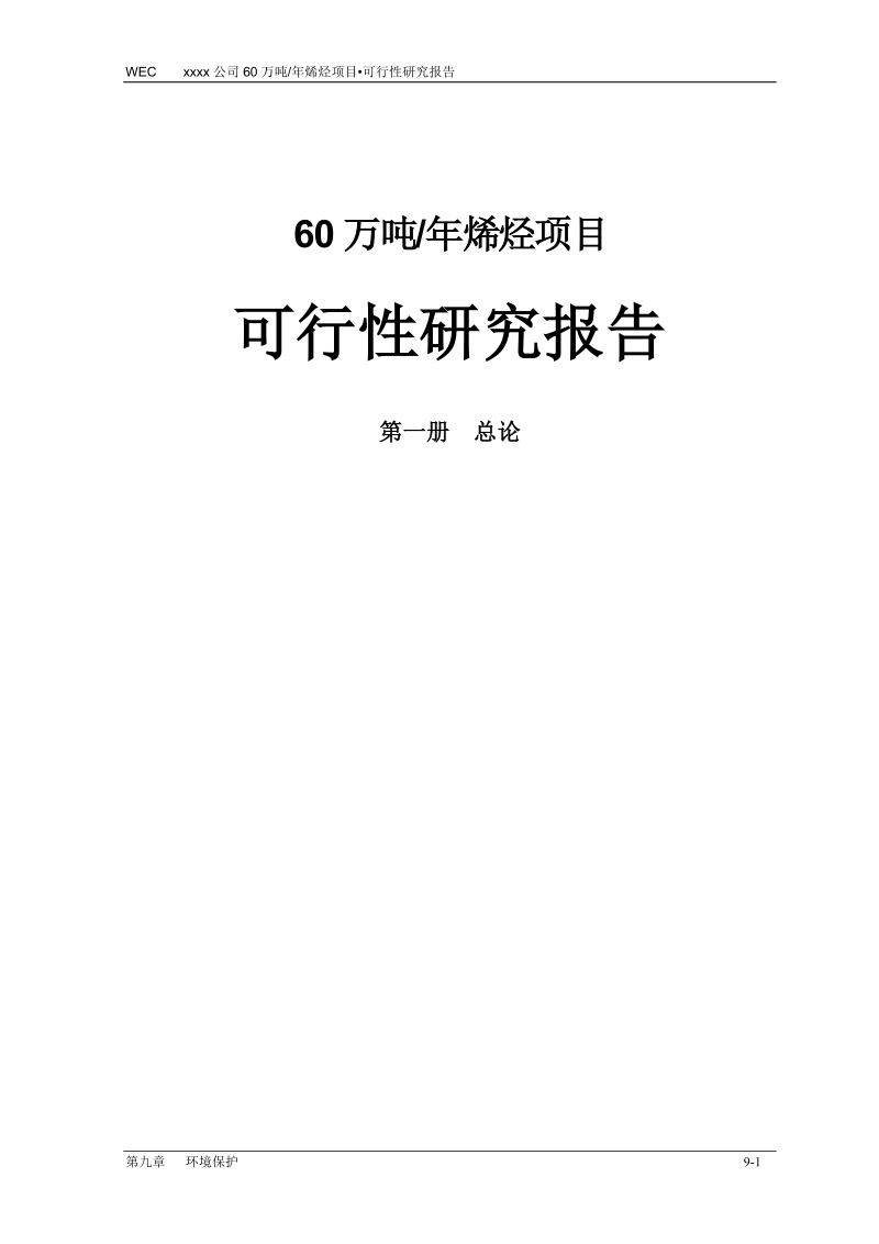 年产60万吨烯烃项目可行性研究报告正文.doc_第1页