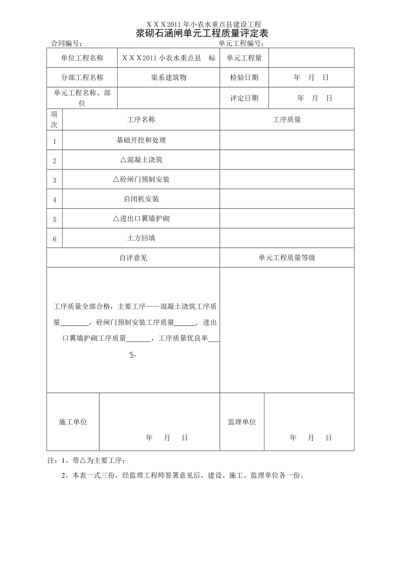 小型农田水利建设单元工程质量评定表.doc_第1页