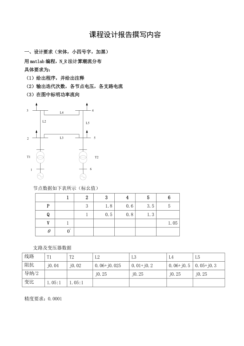 复杂网络n-r法潮流分析与计算的设计_课程设计.doc_第2页