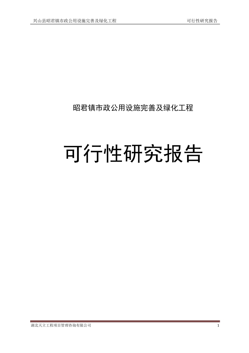 昭君镇市政公用设施完善及绿化工程可行性研究报告.doc_第1页