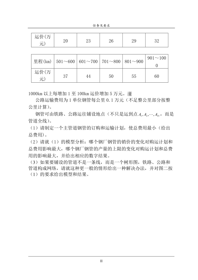 求解钢管订购和运输问题数学模型结业课程设计.doc_第3页