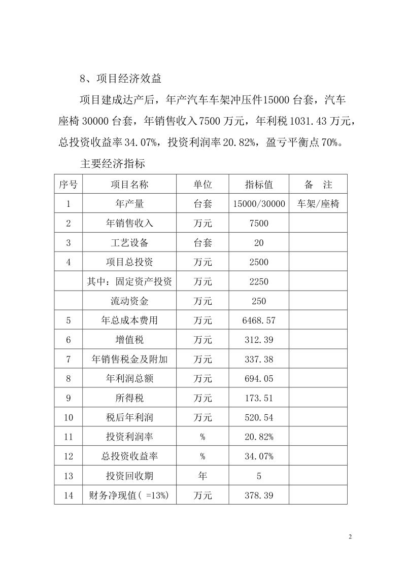 汽车车架和汽车座椅生产项目可行性研究报告.doc_第3页