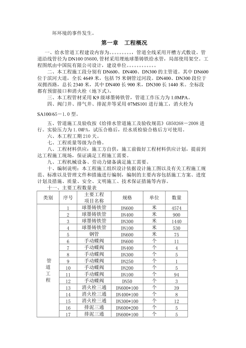 球墨铸铁钢管给水工程施工组织设计_.doc_第3页