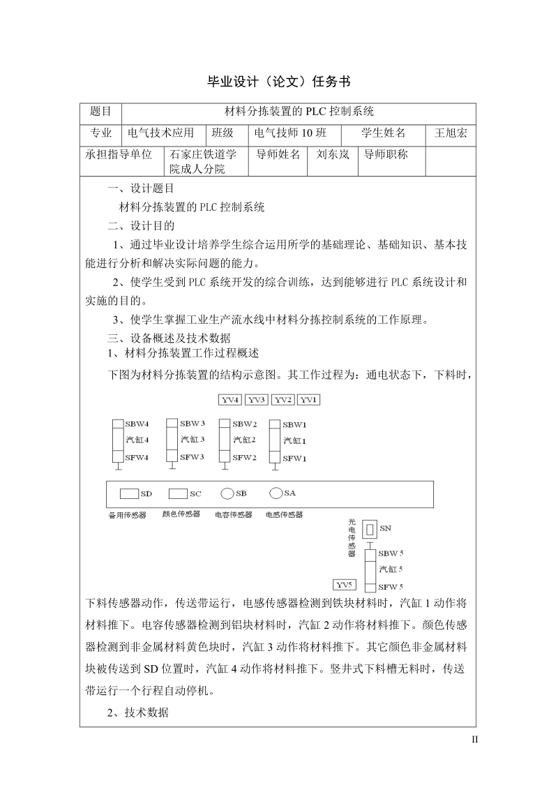 材料分拣装置的plc控制系统_毕业设计论文.doc_第2页