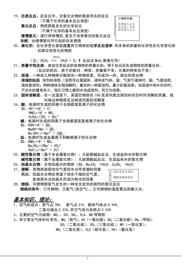 中考化学知识点归纳及解题技巧.doc_第2页