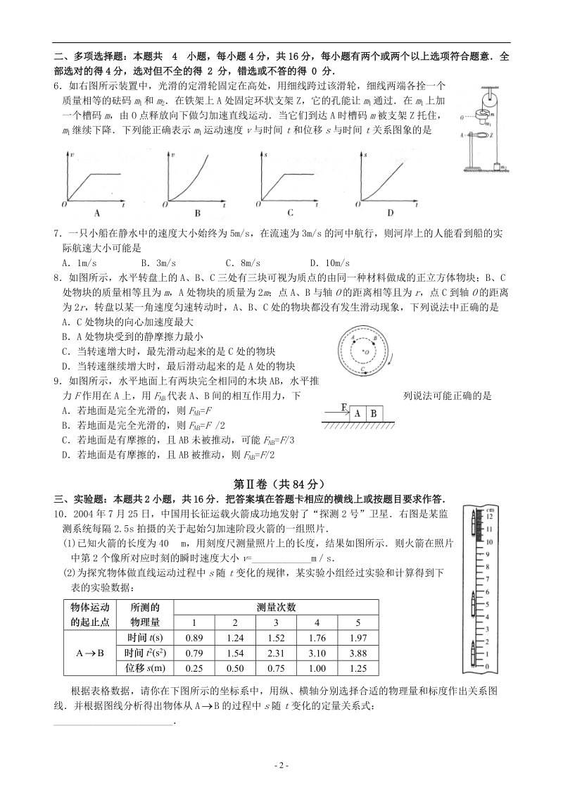 2008海门高三第一次诊断性考试物理试题.doc_第2页