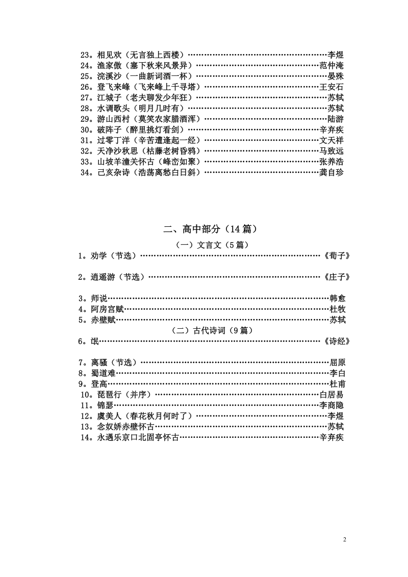 2010年辽宁省高考必背古诗文64篇.doc_第2页