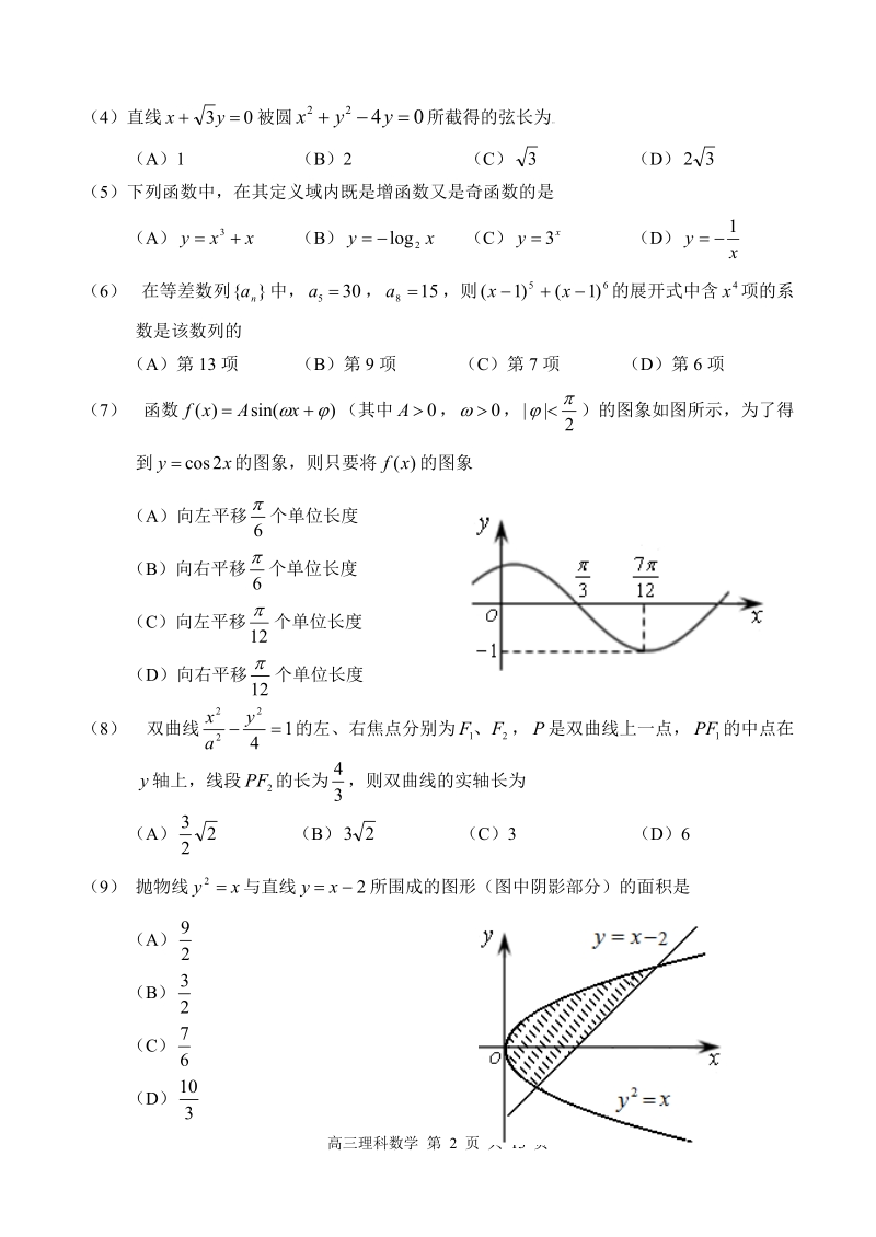 2012年新课标高考领航试卷_理科数学.doc_第2页