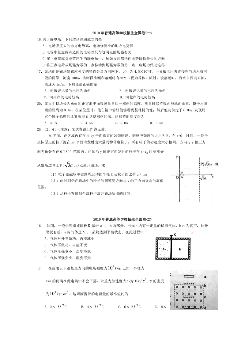 2010高考物理精华版本.doc_第1页