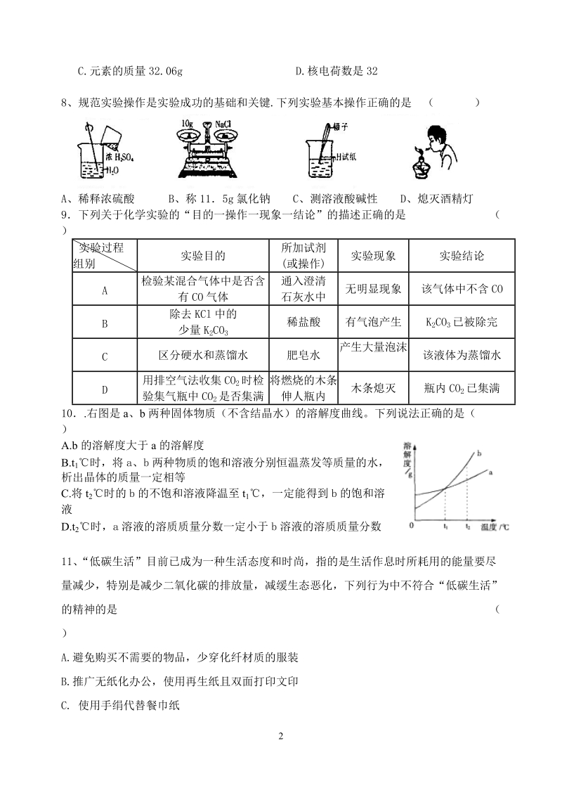 2009年中考化学模拟试题.doc_第2页