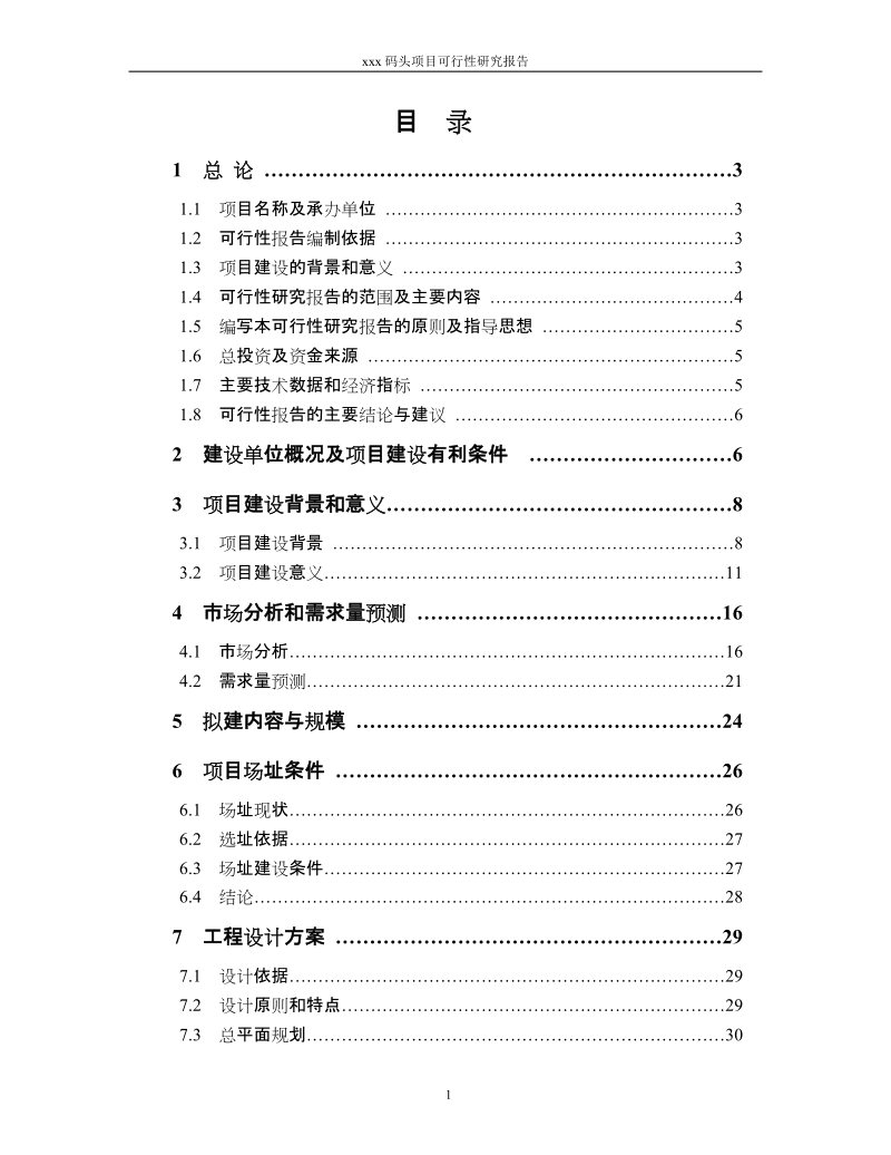 xxx码头项目可行性报告.doc_第1页