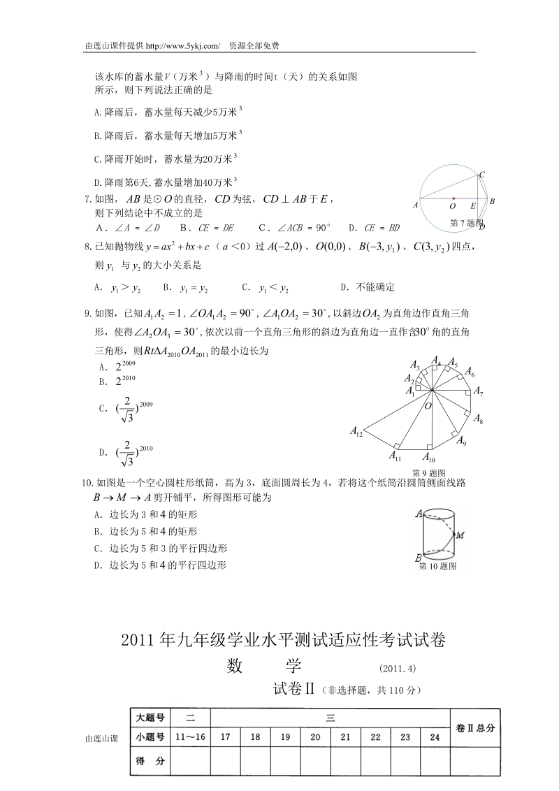 2011年中考数学升学模拟复习试题24.doc_第2页