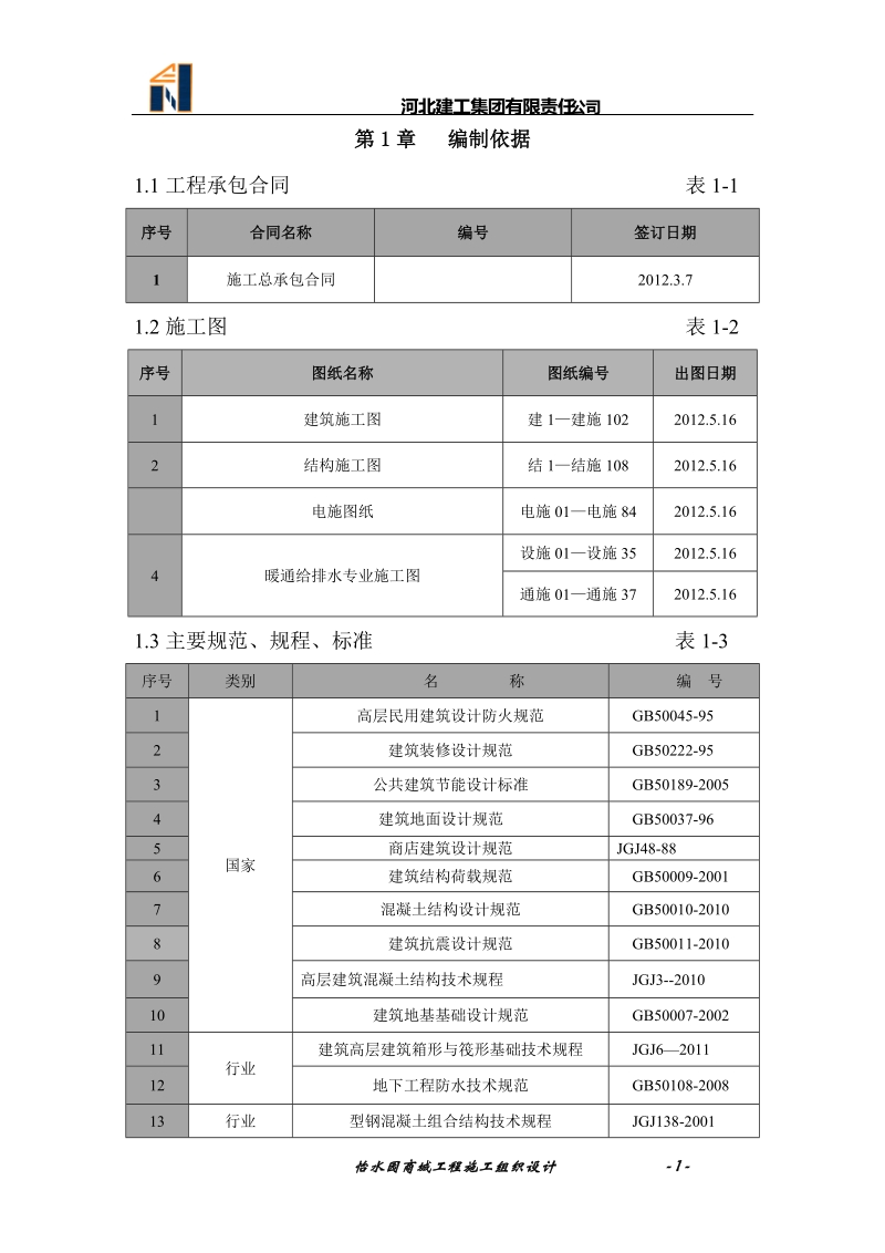 衡水怡水园商城工程施工组织设计.doc_第1页