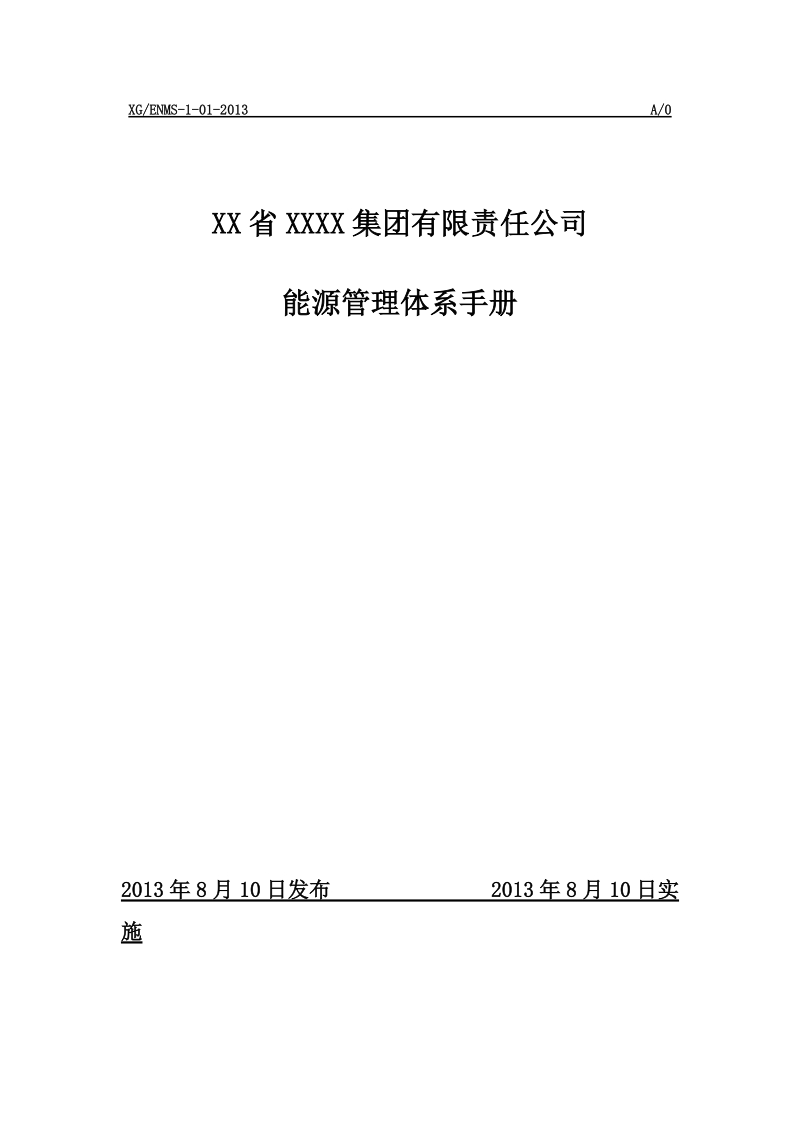 x公司能源管理体系新版手册.doc_第1页