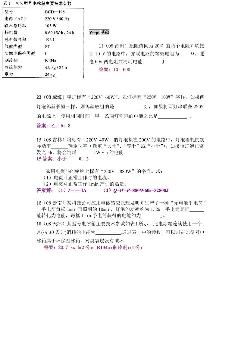 2008年中考物理试题分类汇编——电功率.doc_第1页