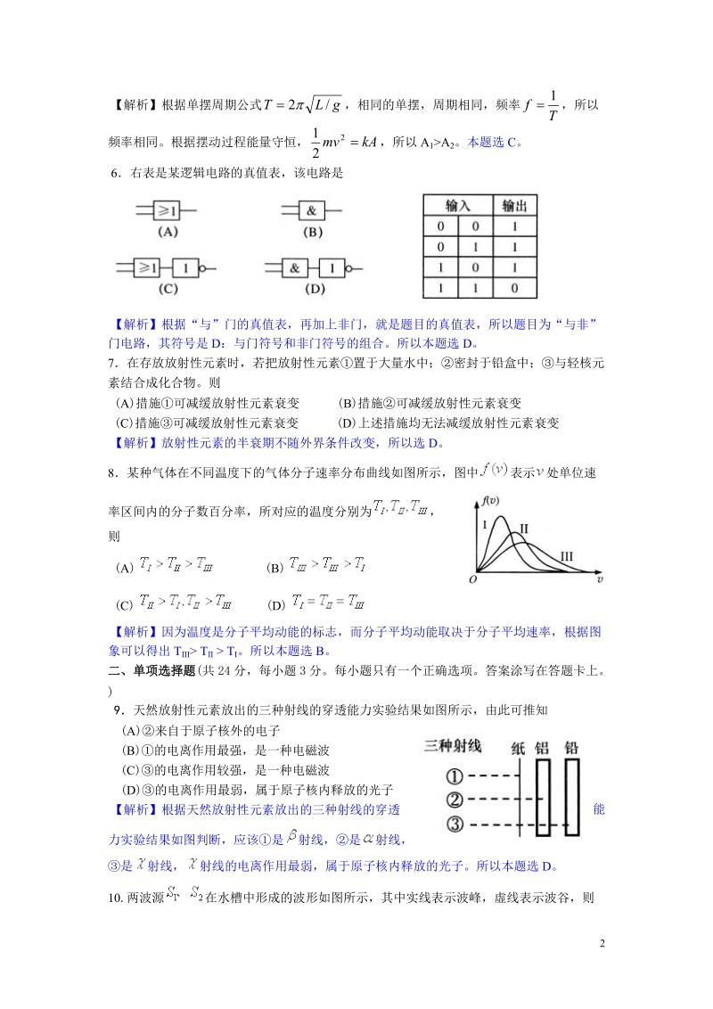 2011年高考上海物理试题(含答案).doc_第2页