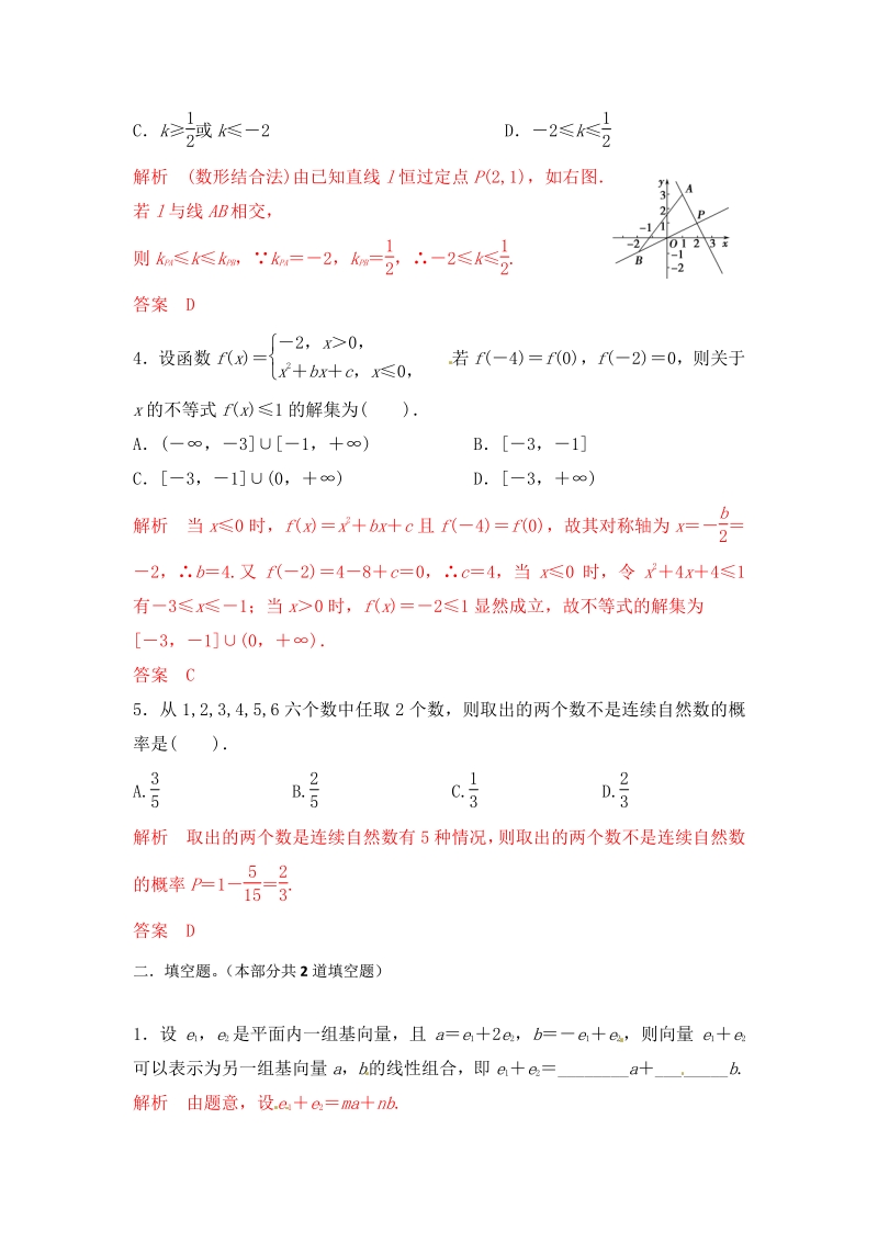 2015届高三一轮文科数学《优题自主测验》06.pdf_第2页