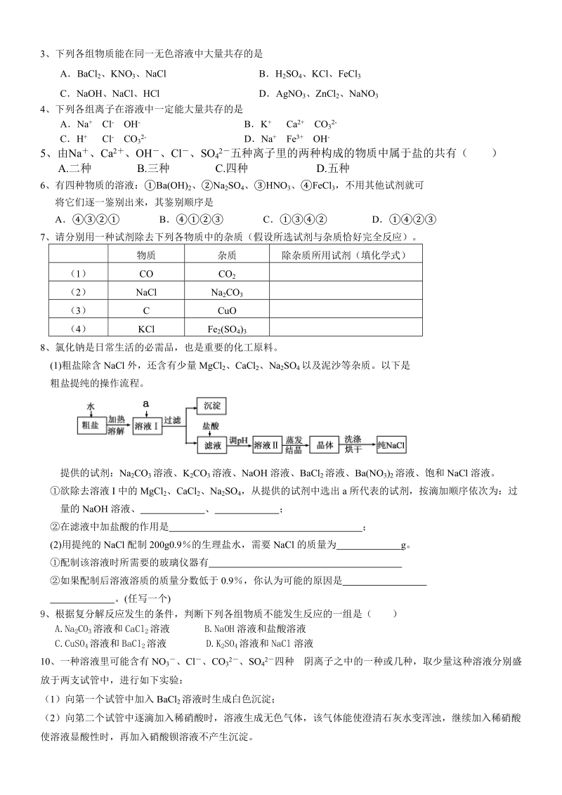 2011年中考化学专题解析-有关离子共存问题.doc_第2页