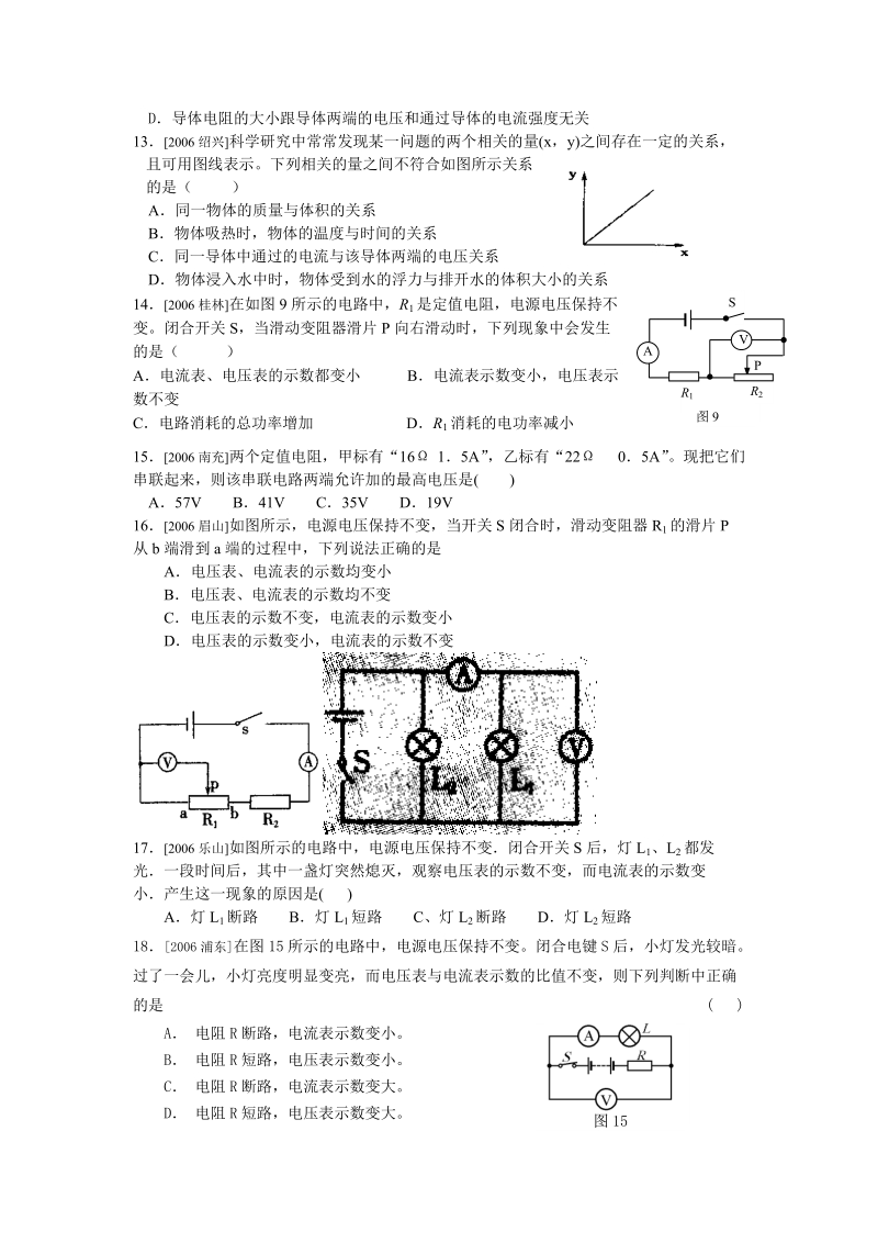 2006年中考试题汇编十一：欧姆定律.doc_第3页