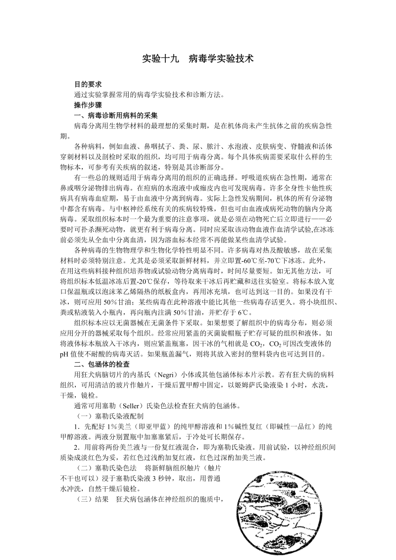 实验十九  病毒学实验技术.doc_第1页