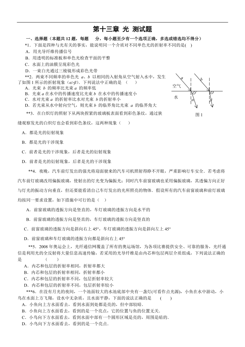 第十三章-光-测试题(4).doc_第1页