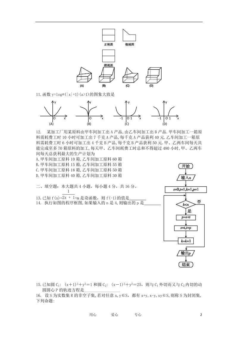 山东省淄博一中高2012届高三数学教学质量检测(四)试题_文【会员独享】.doc_第2页