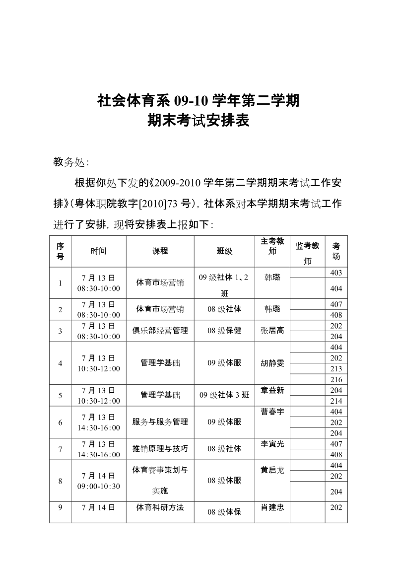 社会体育系09-10学年第二学期.doc_第1页