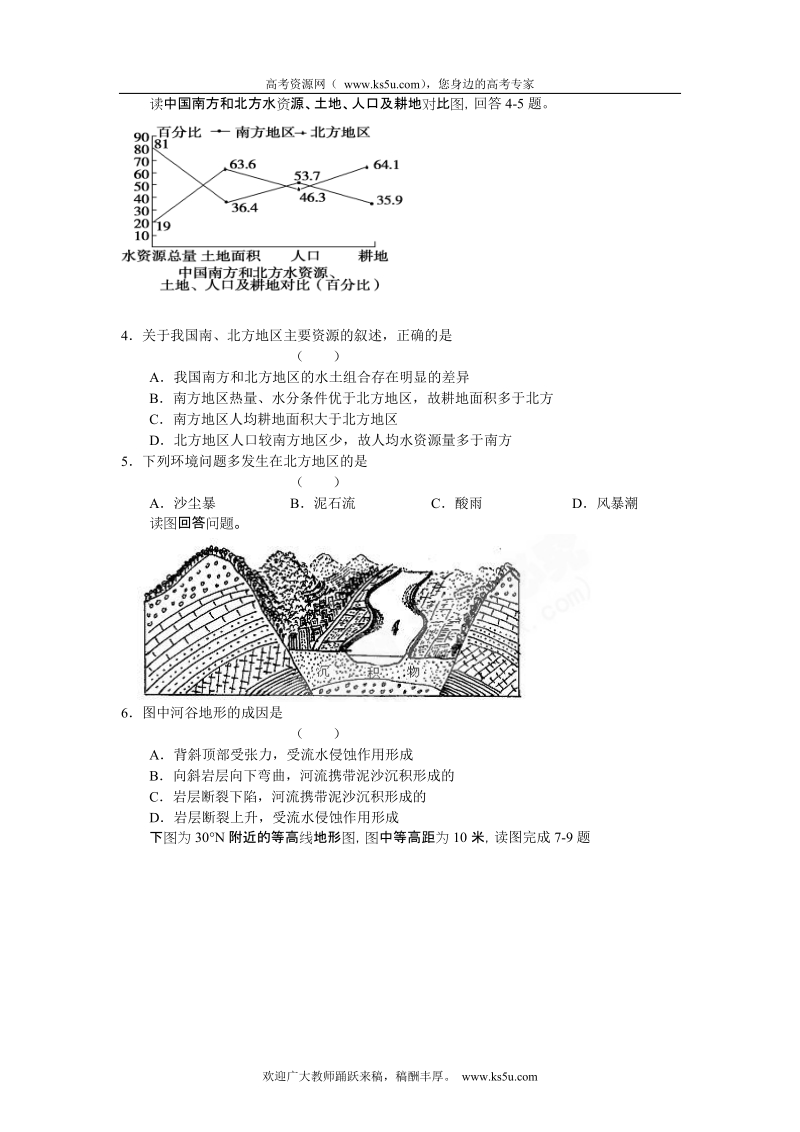 陕西省宝鸡中学2012届高三上学期月考试题文综.doc_第2页