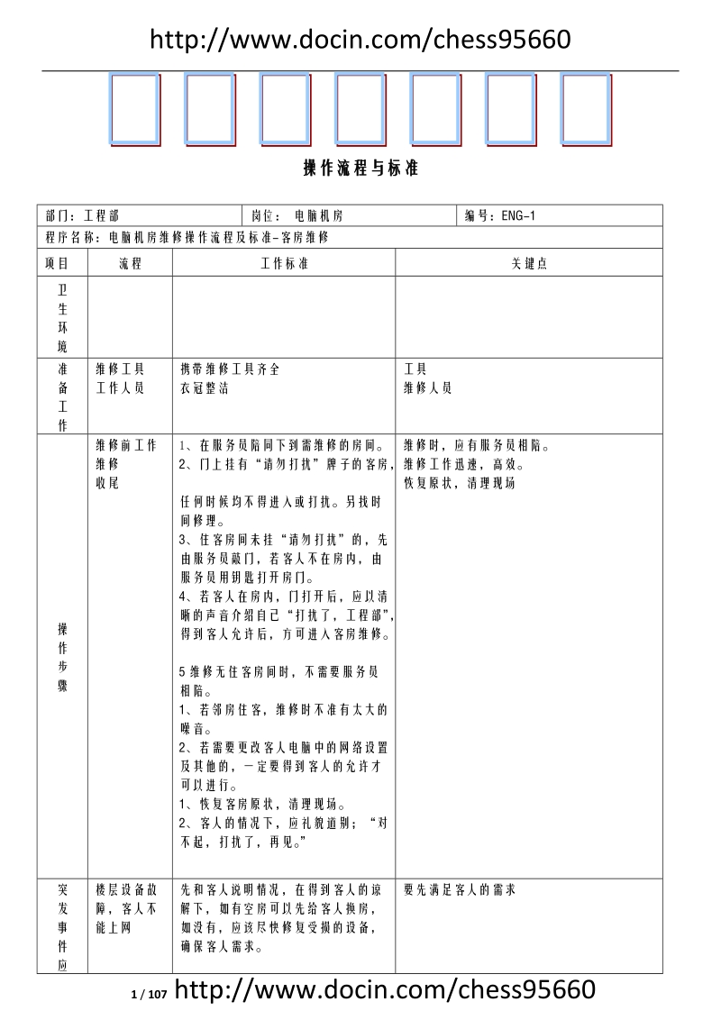 酒店工程部工作标准及流程.docx_第1页