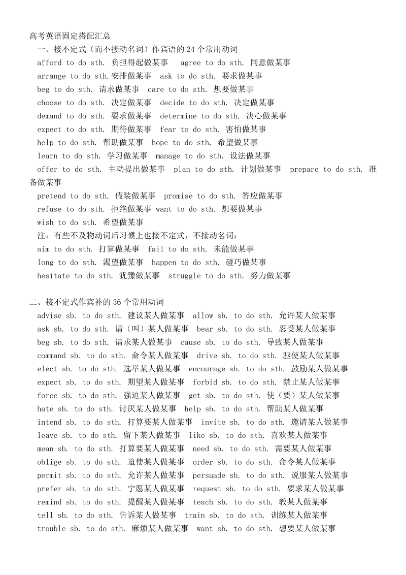 高考英语固定搭配汇总.doc_第1页