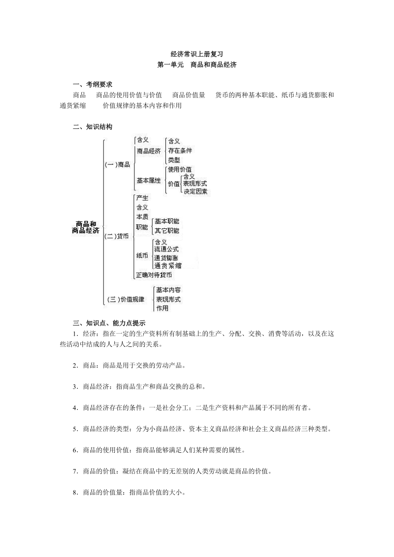 经济常识上册复习.doc_第1页