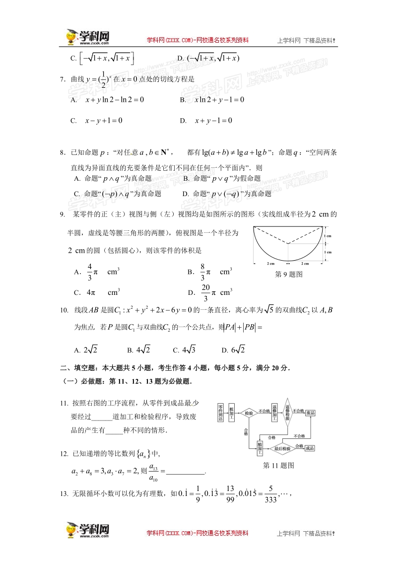 广东省茂名市实验中学2013届高三下学期模拟（二）测试数学（文）试题（详解）.doc_第2页