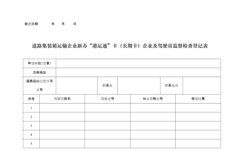 道路集装箱运输企业新办港运通卡长期卡企业及车辆监督检.doc_第2页