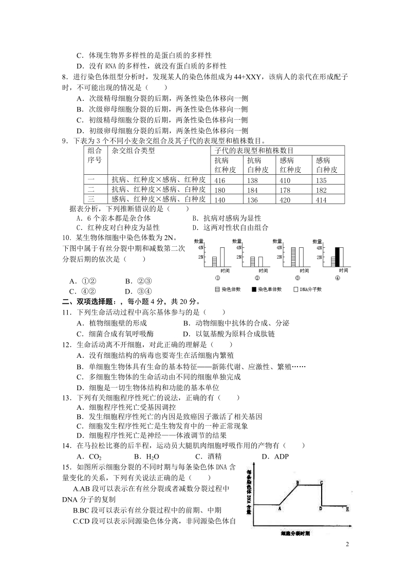 高三生物综合试题1.doc_第2页