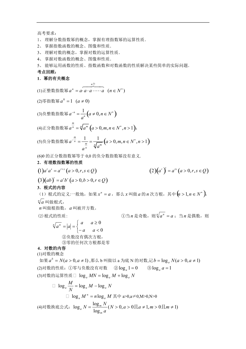 指数对数函数高考专题练习.doc_第1页