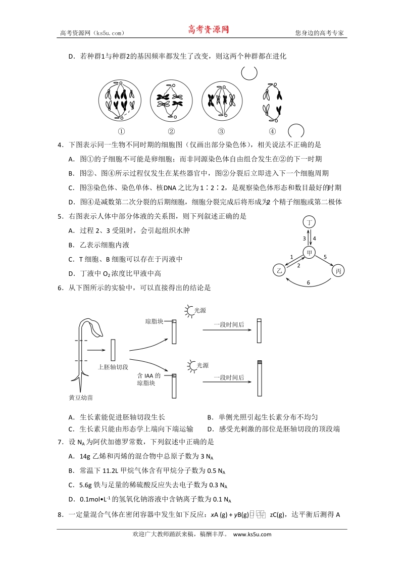 广东省湛江市2010年高考第一次模拟测试理科综合测试试题.doc_第2页