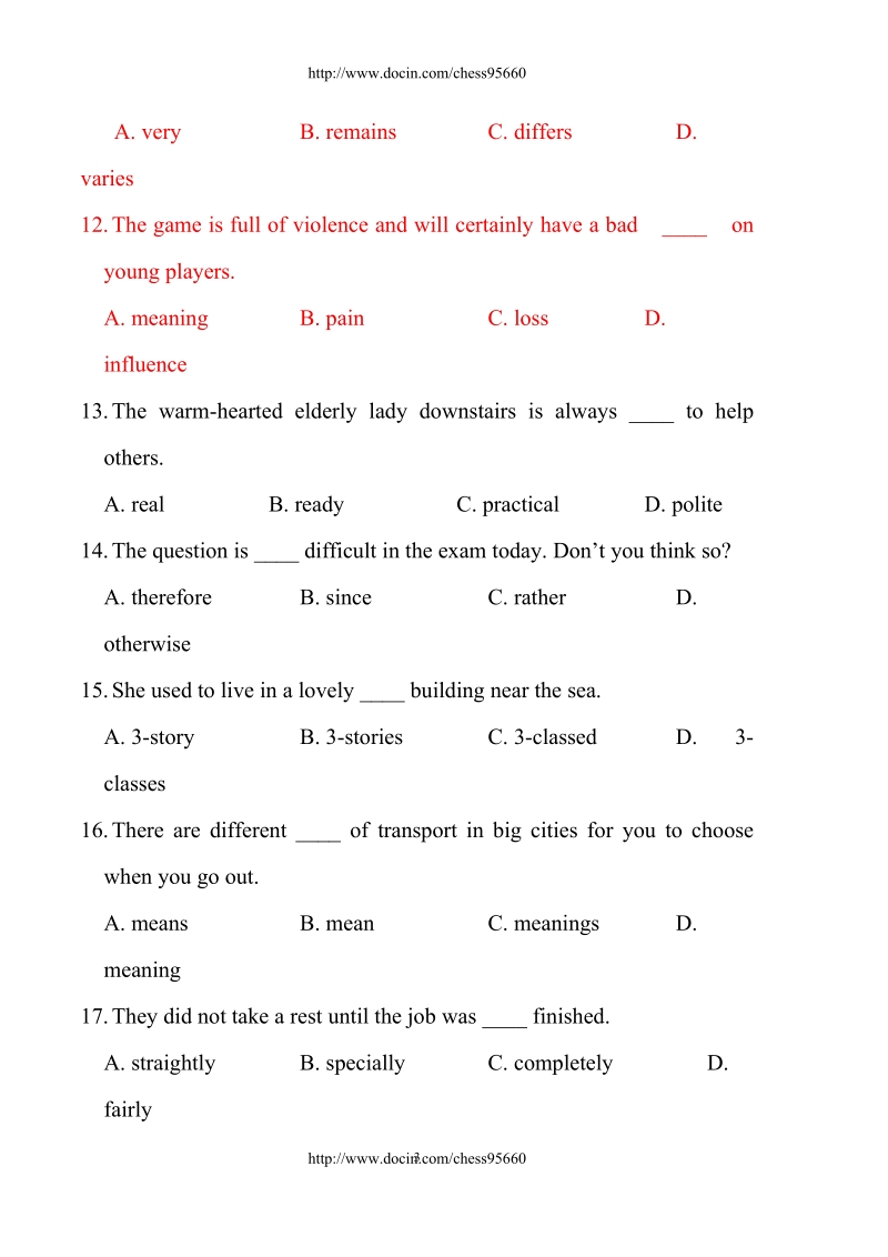 大学英语期末考试考前辅导考题.doc_第3页