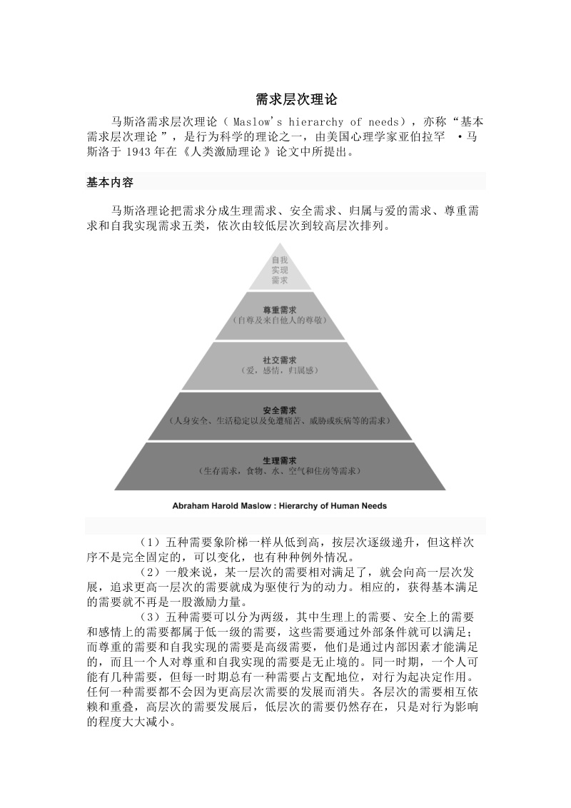 马斯洛需求层次理论.doc_第1页