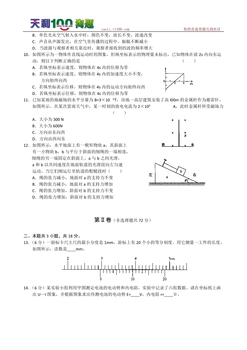 湖北武汉市部分学校2011届高三年级11月联考(物理).doc_第3页