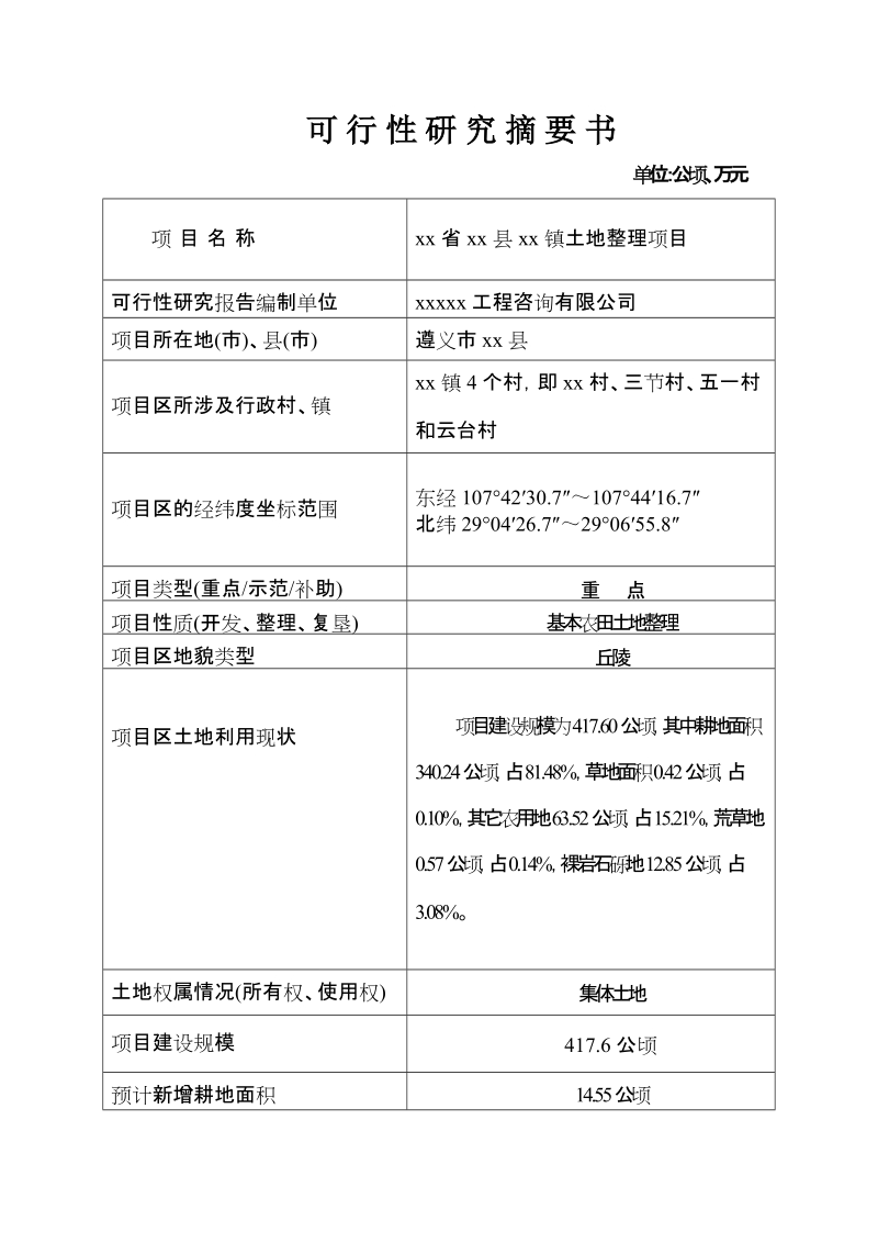 镇土地整理项目可研报告.doc_第2页