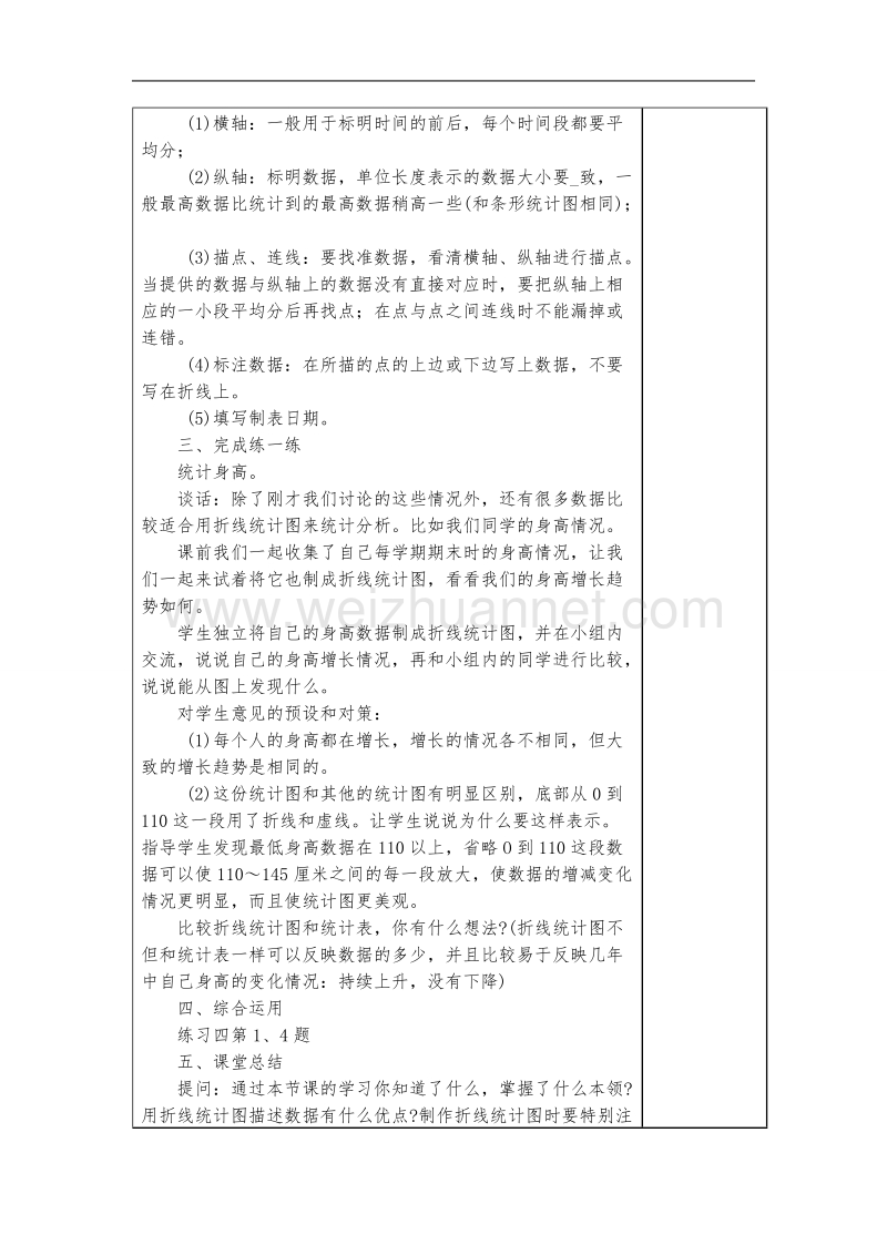 最新苏教版五年级下册数学第二单元折线统计图教案.doc_第3页