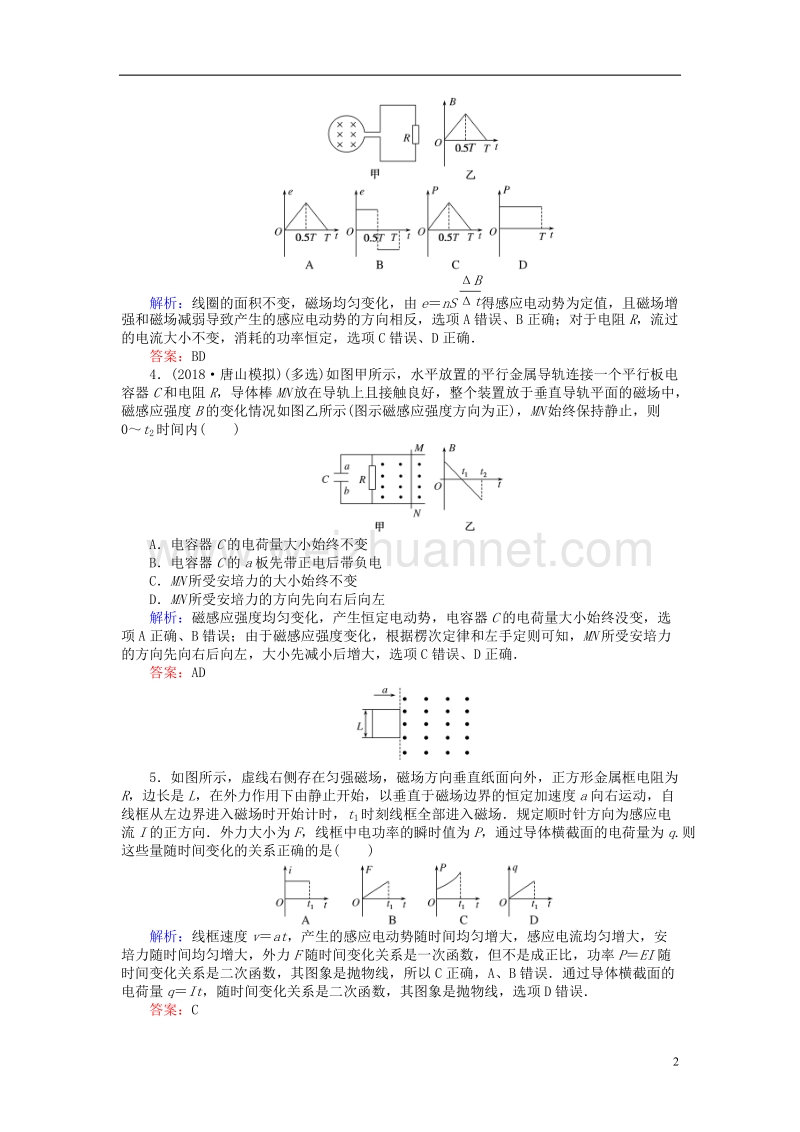 2019届高考物理一轮复习 第九章 磁场 课时作业34.doc_第2页