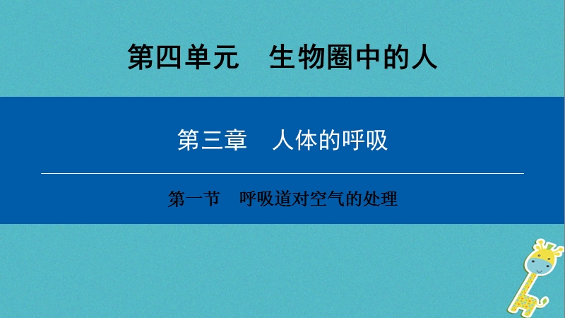 （深圳专用）2018七年级生物下册 第四单元 第三章 第一节 呼吸道对空气的处理课件 （新版）新人教版.ppt_第1页