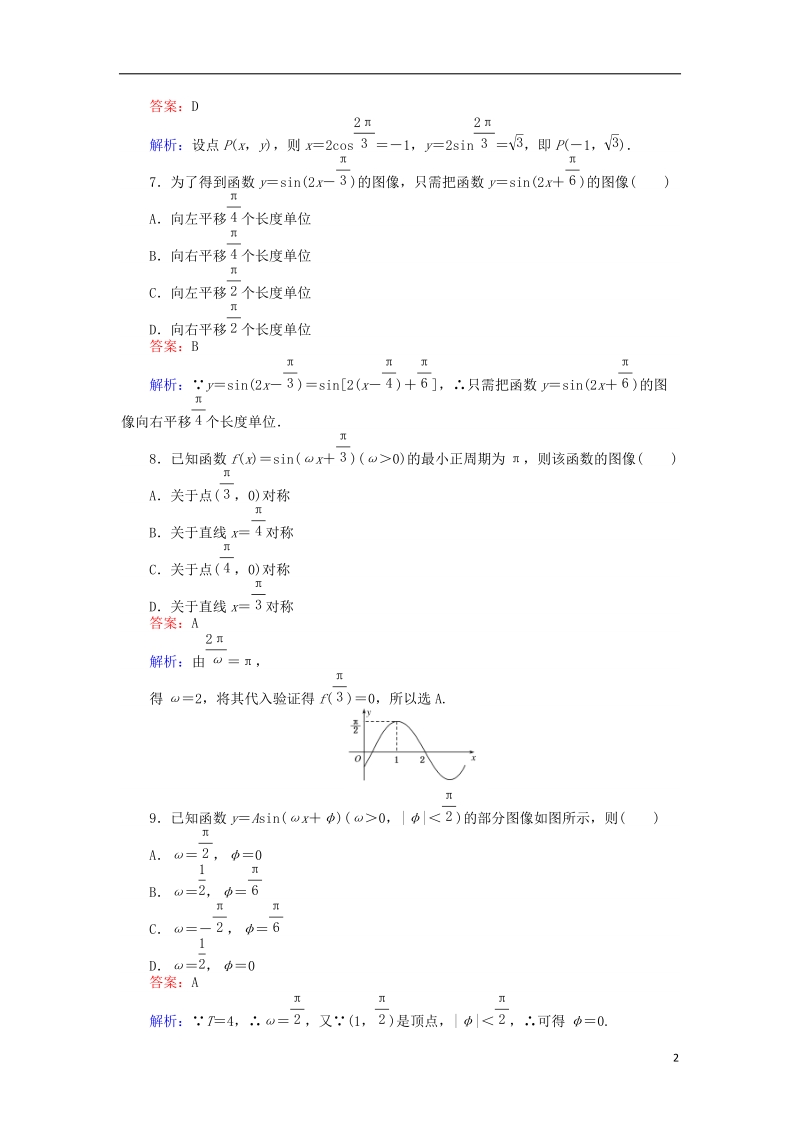 2018版高中数学 课时天天提分练 第一章 三角函数章末测试 北师大版必修4.doc_第2页