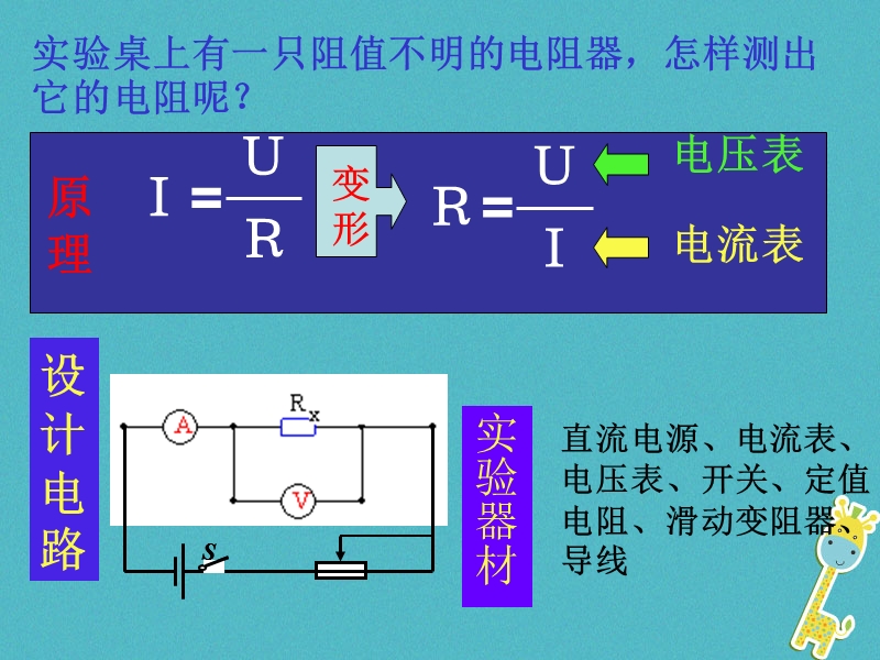 江苏省仪征市九年级物理上册 14.4 欧姆定律的应用（一）伏安法测电阻课件 （新版）苏科版.ppt_第3页